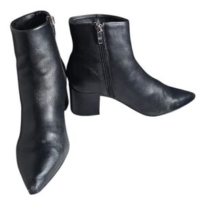 Marc Fisher Jelly Women's Black Multi Leather Block Heel Booties Size US 7 M